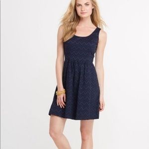 Vineyard Vines Navy Blue Chevron A-Line Dress